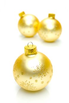 Christmas ornaments isolated on a white background
