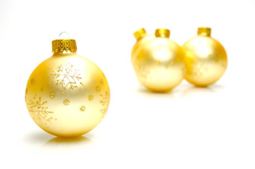 Christmas ornaments isolated on a white background