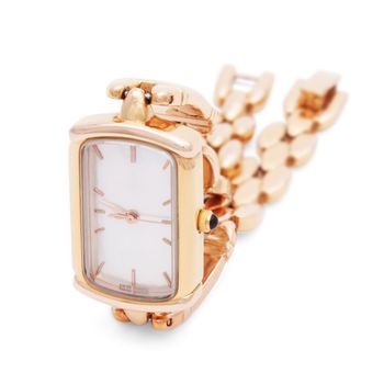Golden Wristwatches isolated on the white background