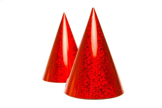 Party hats isolated against a white background