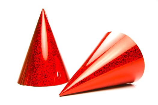 Party hats isolated against a white background