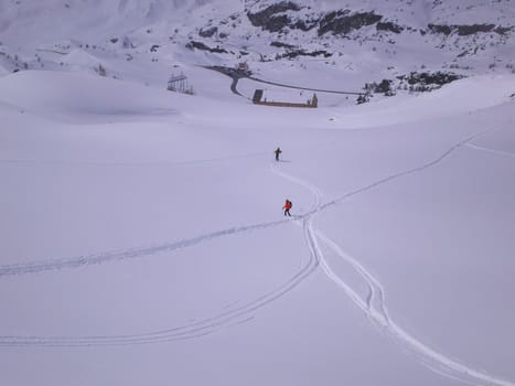 freeride in swiss alps 