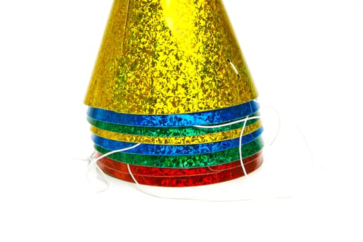 Party hats isolated against a white background