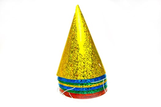 Party hats isolated against a white background