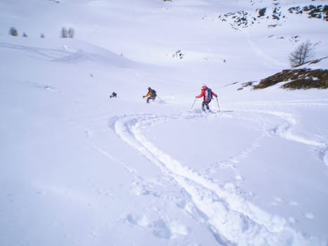 freeride in swiss alps  