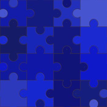 blue jigsaw, tiles seamless as a pattern