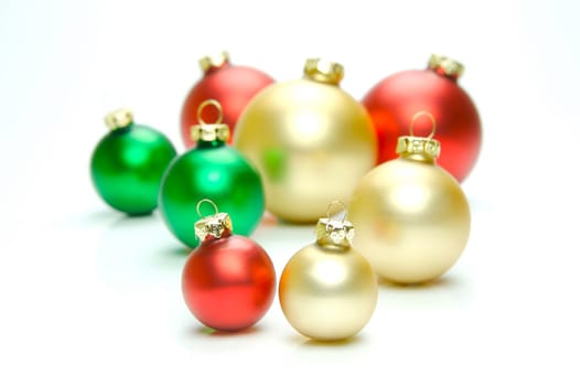 Christmas decorations isolated on a white background