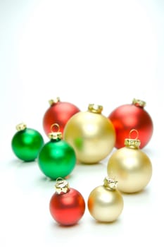 Christmas decorations isolated on a white background