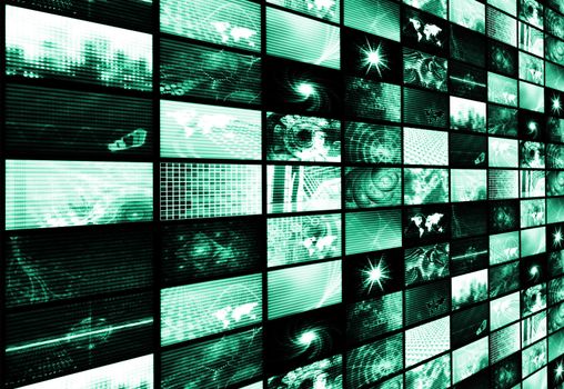 Futuristic Digital Age TV and Channels Background
