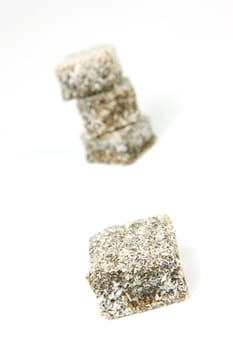 Lamingtons isolated against a white background