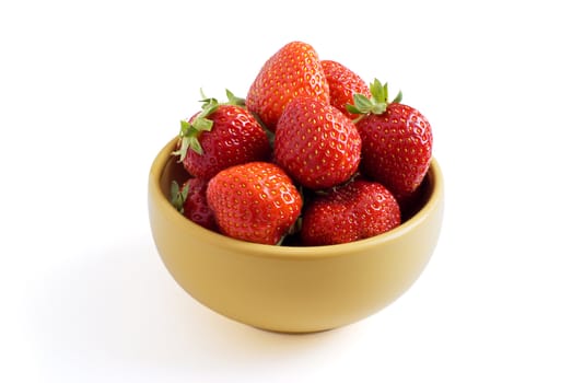 Strawberry on a plate on a white background