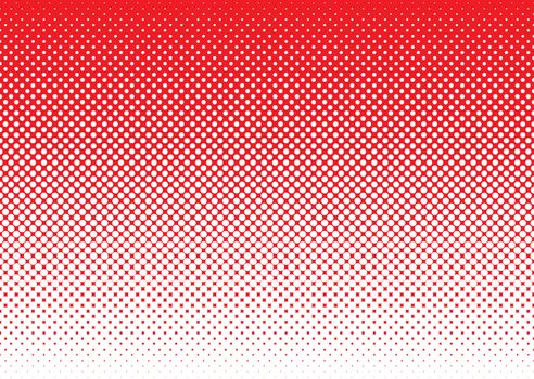 Red background with white halftone dot gradient concept