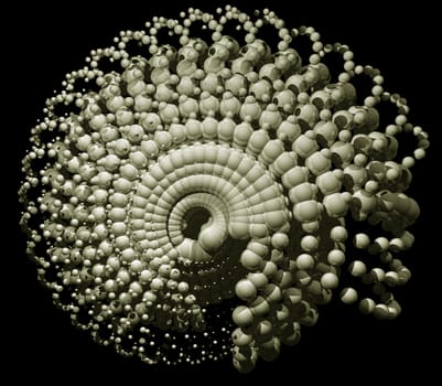 Abstract bubbles form on black background - 3d illustration