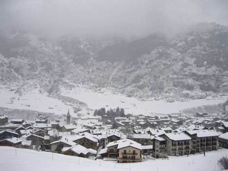 The village Lanslevillard in the ski resort of Val Cenis