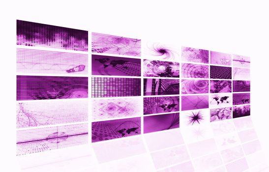 Purple Futuristic Digital Age TV Sets Background