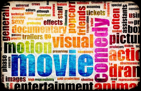 Movie Poster of Film Genres Vintage Background