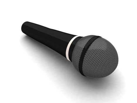 three dimensional isolated black microphone

