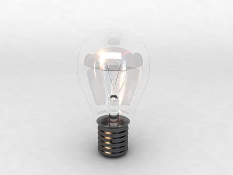 three dimensional shining bulb against white background

