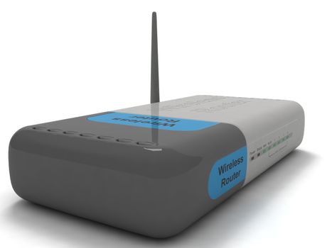 three dimensional wireless network device on an isolated background

