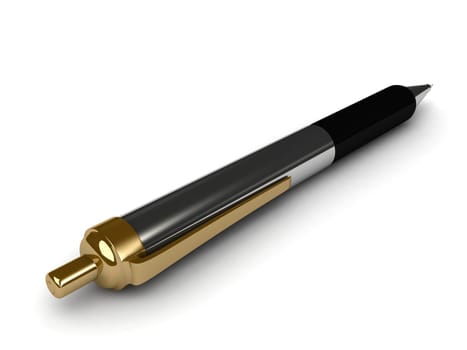three dimensional isolated ball point pen 

