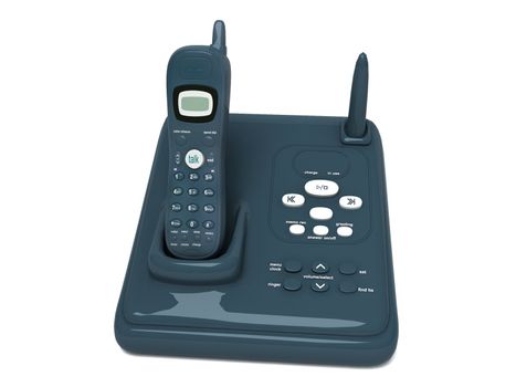 three dimensional cordless phone on an isolated white background

