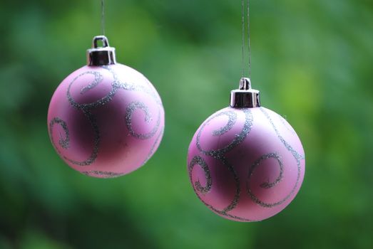 pink cristmas balls