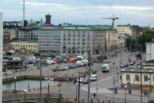 Harbour in Helsinki, a city landscape