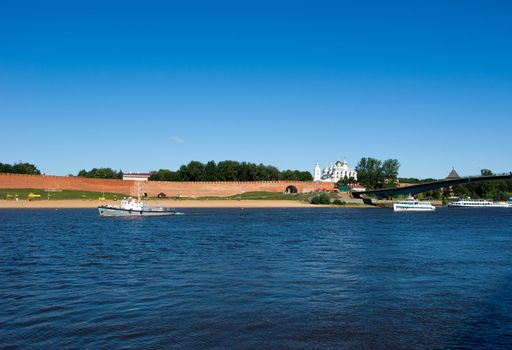 The Kremlin great Novgorod. Sort from inverse coast of the river Volkhov.