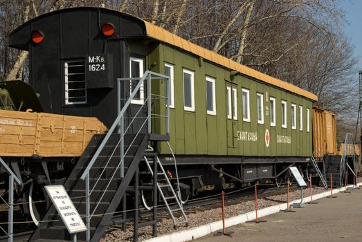 The car of a sanitary train in a museum in Moscow