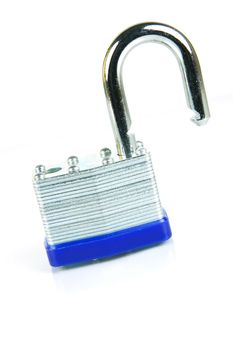 A padlock isolated against a white background