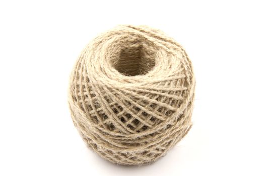 Ball of hemp rope, isolated on white background