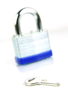 A padlock isolated against a white background