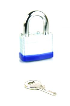 A padlock isolated against a white background