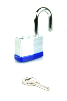 A padlock isolated against a white background