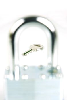 A padlock isolated against a white background