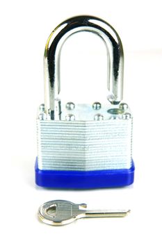 A padlock isolated against a white background