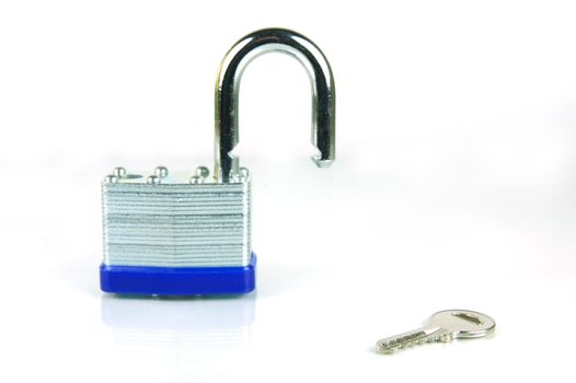 A padlock isolated against a white background