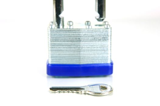 A padlock isolated against a white background