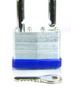 A padlock isolated against a white background