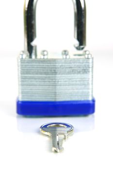 A padlock isolated against a white background