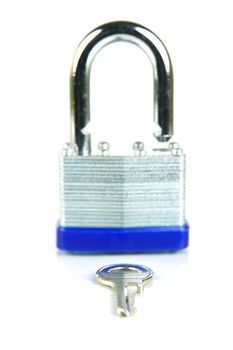 A padlock isolated against a white background