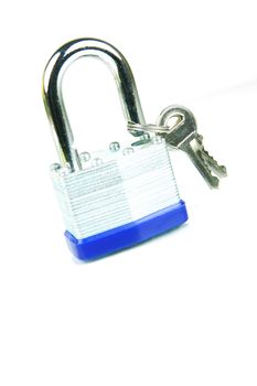 A padlock isolated against a white background