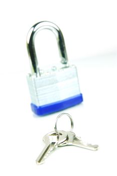 A padlock isolated against a white background