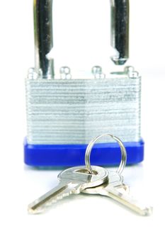 A padlock isolated against a white background