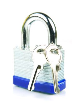 A padlock isolated against a white background