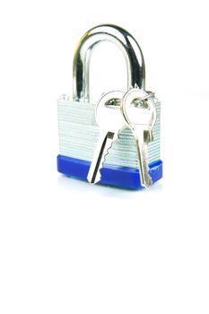 A padlock isolated against a white background