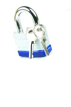 A padlock isolated against a white background