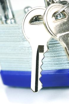 A padlock isolated against a white background