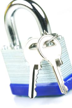 A padlock isolated against a white background