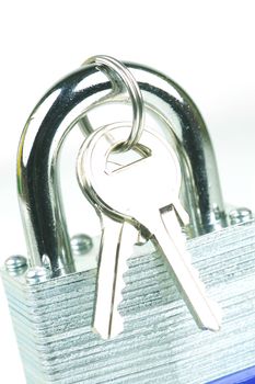 A padlock isolated against a white background